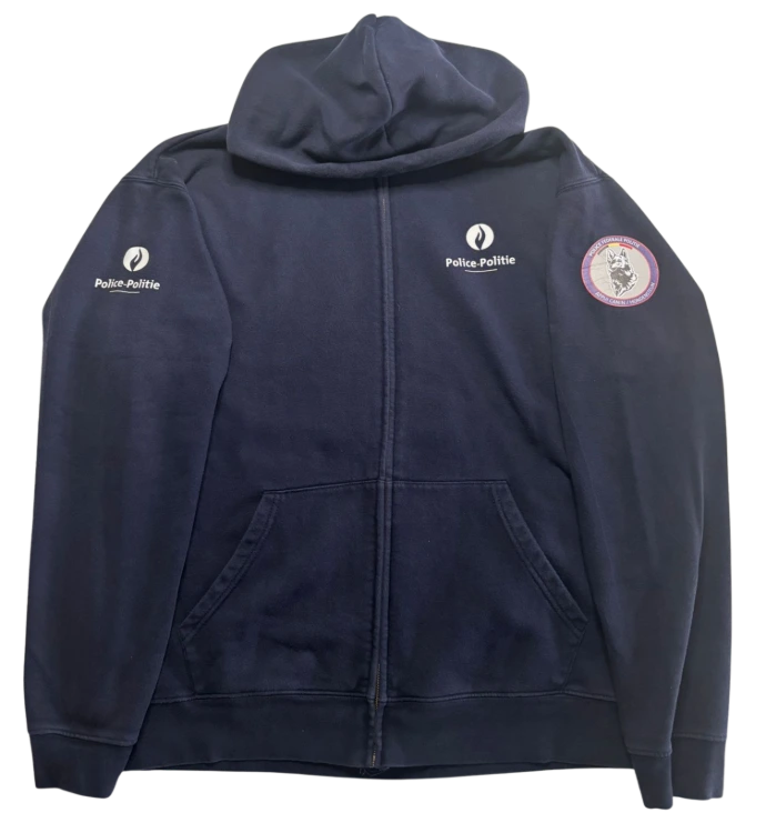 Sweat capuche zippé police - vue avant